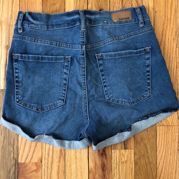 Garage High Waisted Denim Jean Shorts - Picture 2 of 3